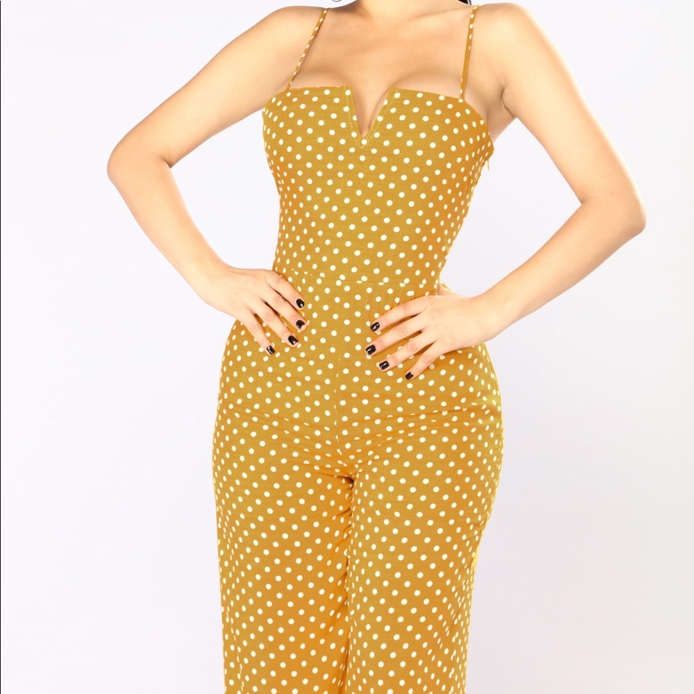 Mustard Polka Dot Jumpsuit
